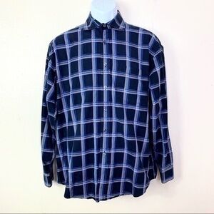 Bugatchi Iomo Mens Shirt Blue plaid Sz M